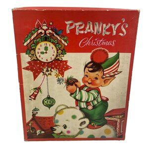Vintage Prankys Christmas Pop-Up Book 1950s Illustrated Childrens Holiday Story‎